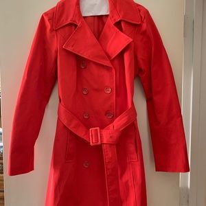 Red Trench Coat, lined, 36” in length
